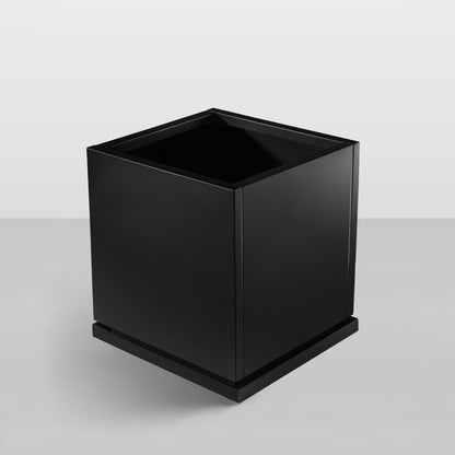 h potter black square planter angle view