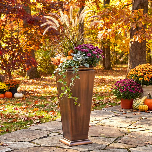 H Potter 36" Tall Tapered Copper Entryway Planter