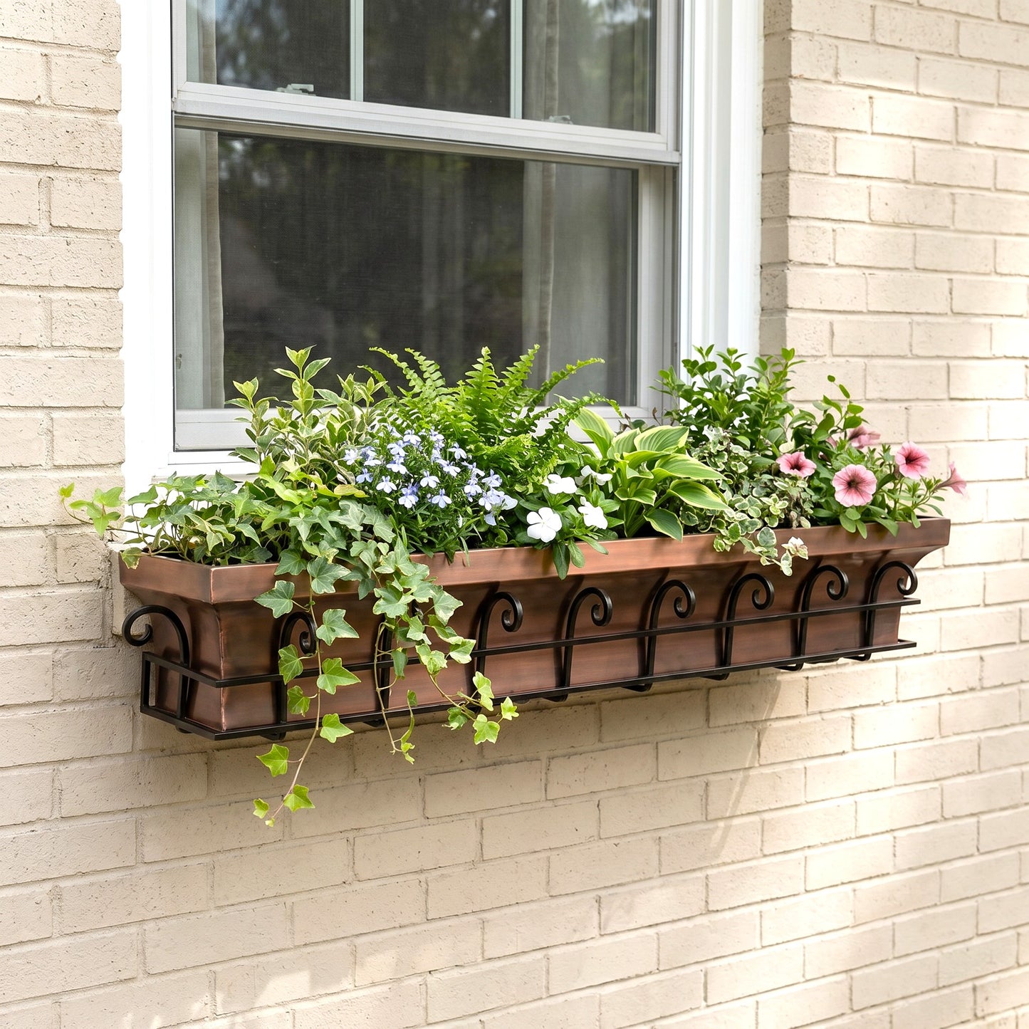 decorative window boxes planters H Potter Flared Window Planter Box 48 Inch Length Outdoor Decor