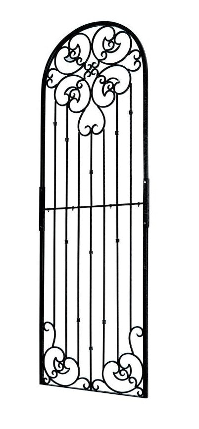 H Potter black wrought iron trellis angle view black finish 8 ft tall