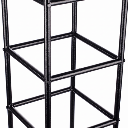 Close-up of H Potter Beaumont black iron garden obelisk trellis frame and heavy-duty construction