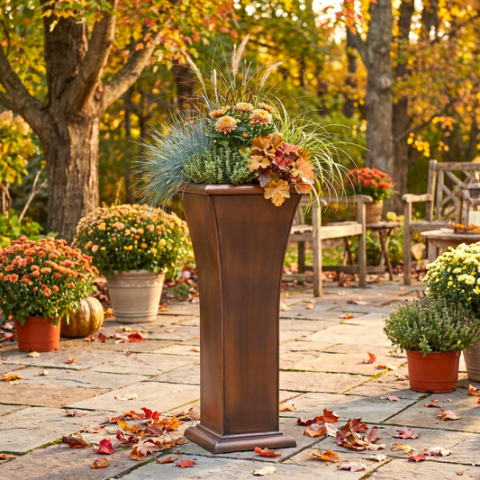 H Potter Ashford Planter - 33" Tall Entryway Copper Urn