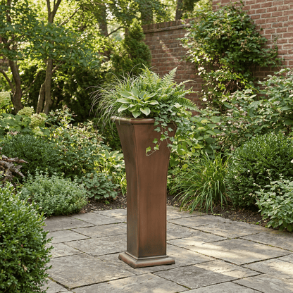 H Potter Ashford planter on stone patio