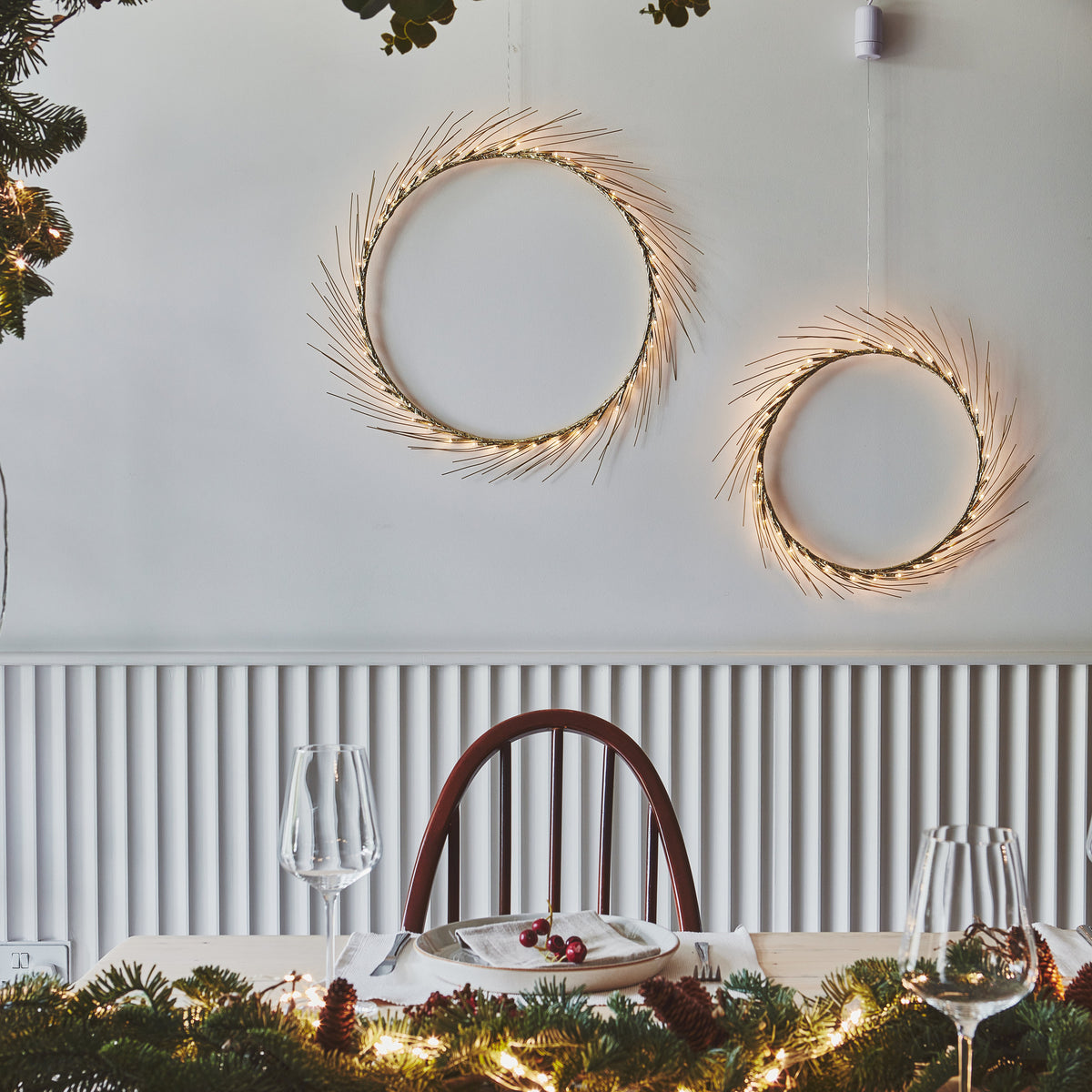 H Potter Celeste Lighted Wreath – Warm White LED Indoor Décor