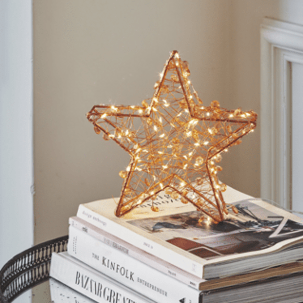 H Potter Galaxy Star – Flickering LED Star Light - Battery Operated - Copper or Silver