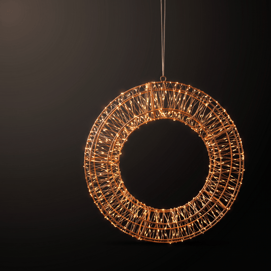 h potter celestial wreath led lit copper wire