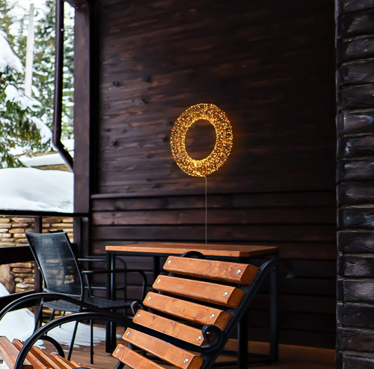 h potter led wreath outdoors