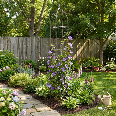 tripod plant trellis Chic Farming Obelisk Trellis (101" Tall) | GAR470