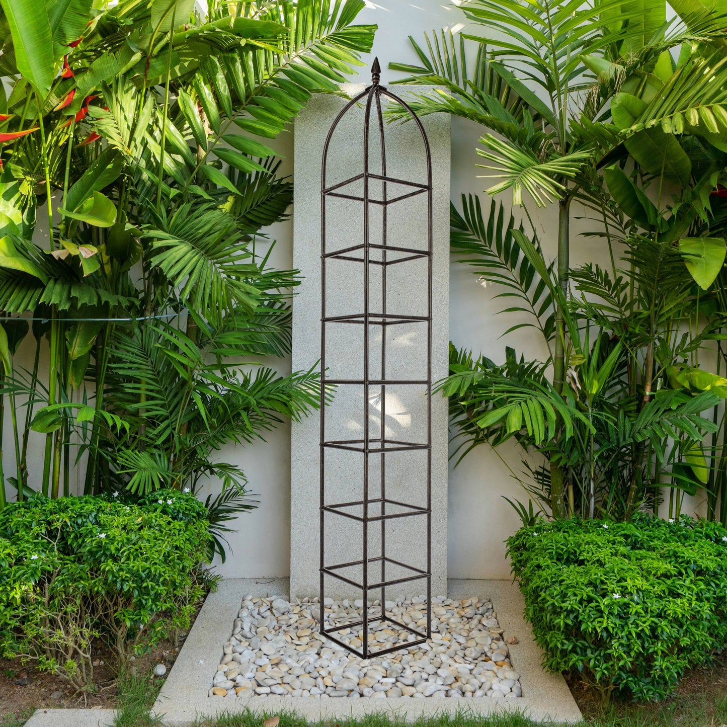 tripod trellis for plants H Potter Chic Farming Obelisk Trellis 12" Square 101" Tall
