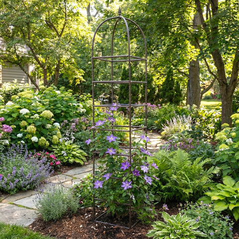 plant pot obelisk H Potter Chic Farming Obelisk Trellis