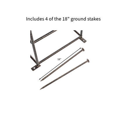 ground anchor stakes included with extra tall metal rose obelisk trellis