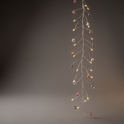 H Potter Coco Cluster LED String Lights showing 100 battery-operated warm white fairy lights with decorative clear beads