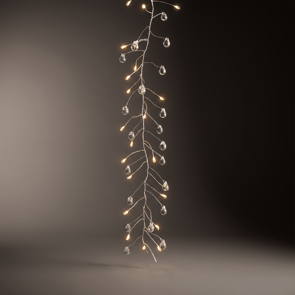 H Potter Crystal Cluster LED String Lights  showing 100 battery-operated warm white fairy lights with clear crystal-style decorative beads.