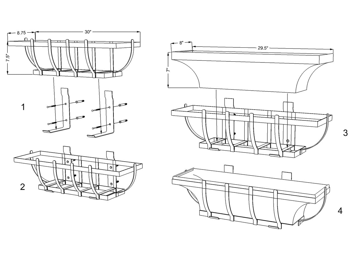 window box assembly drawing