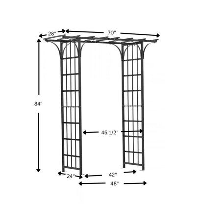 H Potter Eden Park Arbor Arch – Black Finish - 48 Inch Wide Freestanding Arch