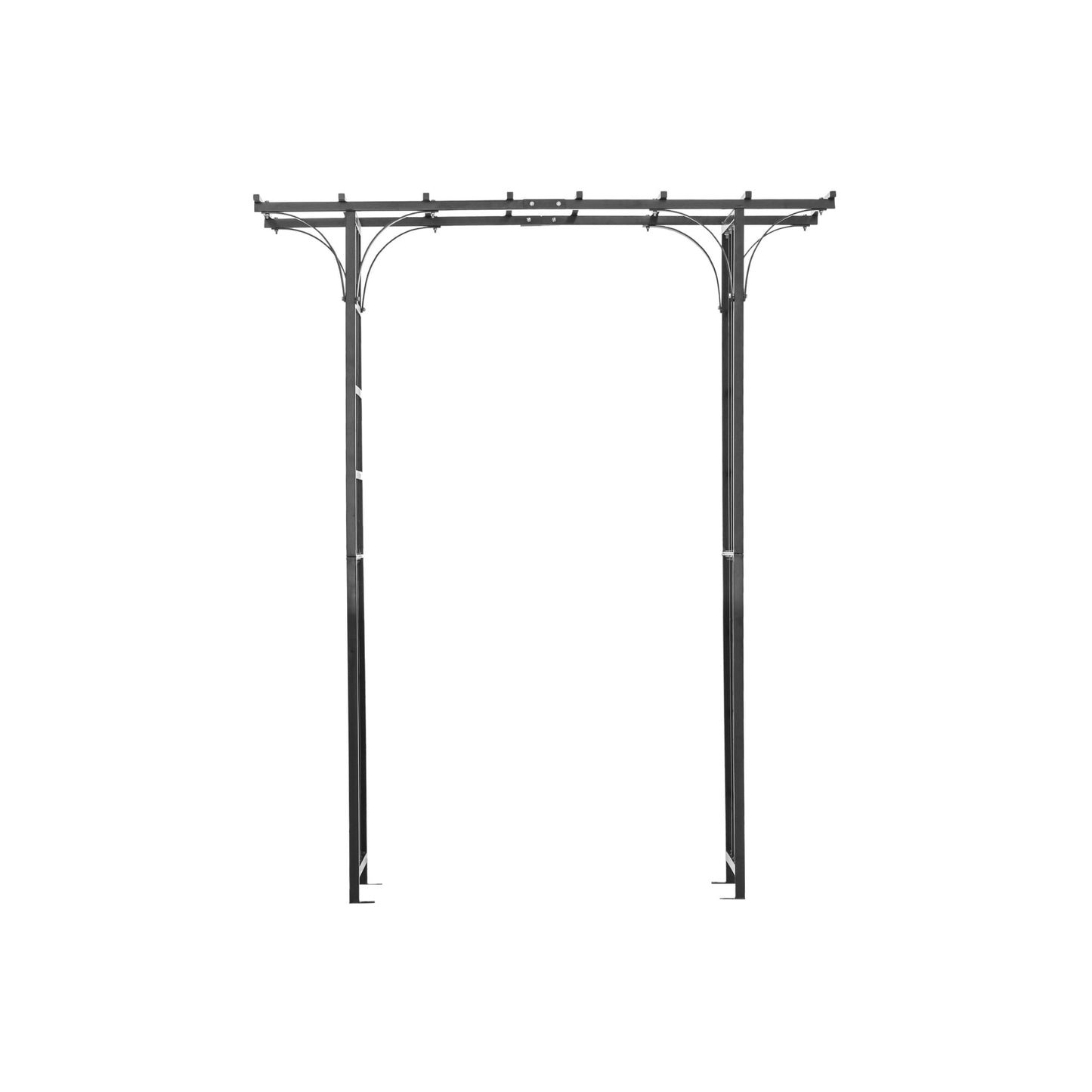 H Potter black metal pergola structure on a white background front view