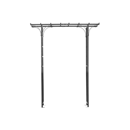 H Potter black metal pergola structure on a white background front view
