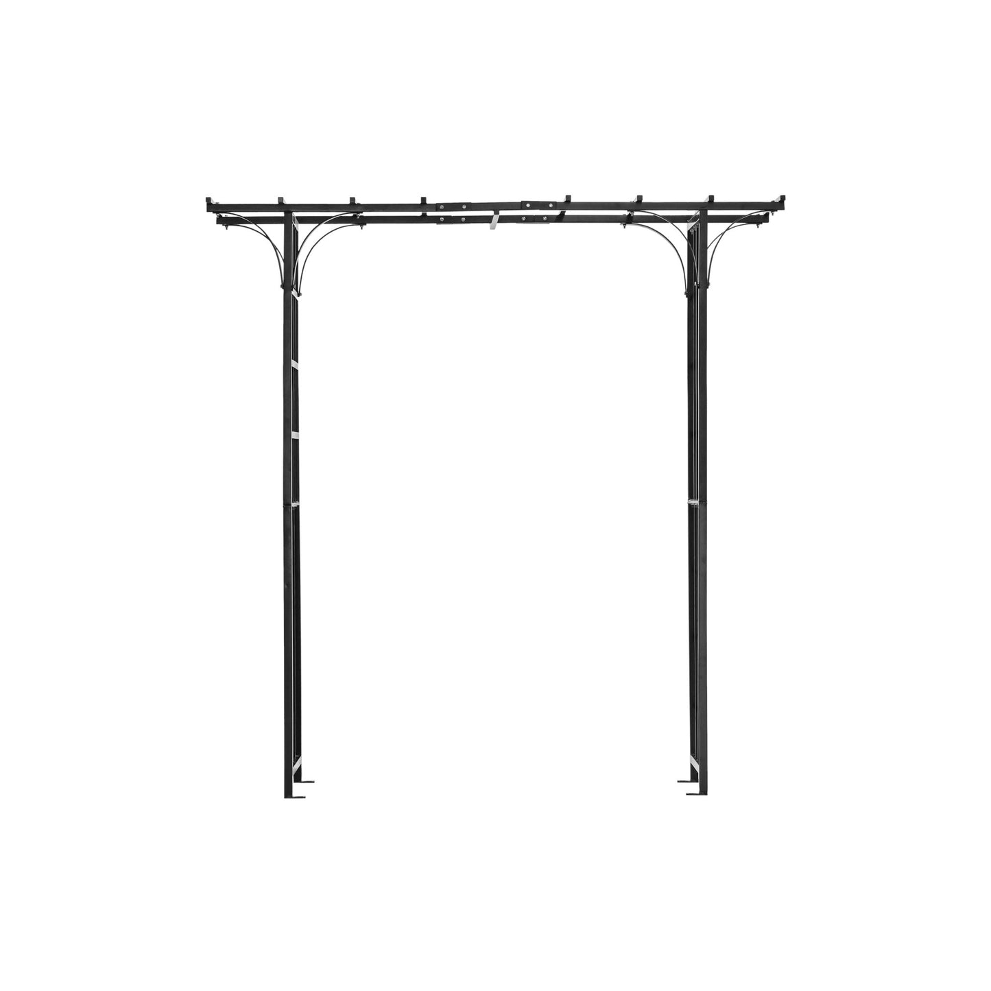 H potter black metal arch structure on a white background front view