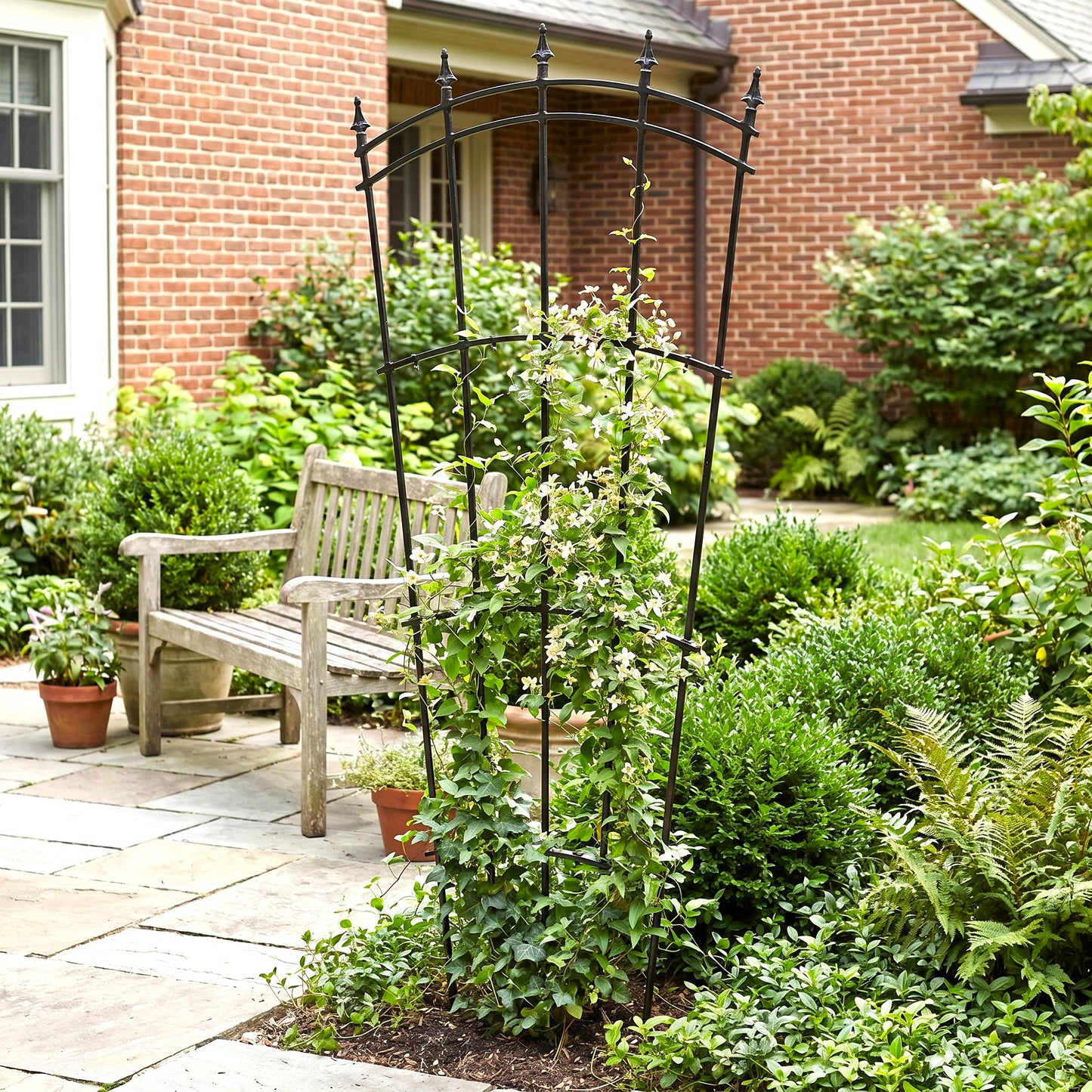 fan shaped trellis for climbing plants H Potter Fan Trellis - Metal Freestanding Garden Trellis