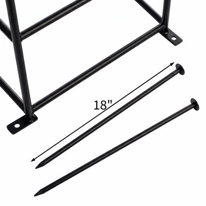 H Potter Clairmont black iron garden obelisk trellis with 18-inch ground stakes