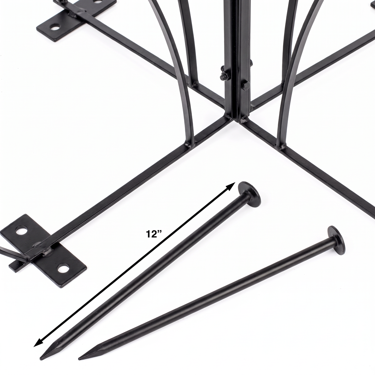 H Potter Lotus Bud garden obelisk base with 12-inch ground stakes for outdoor anchoring