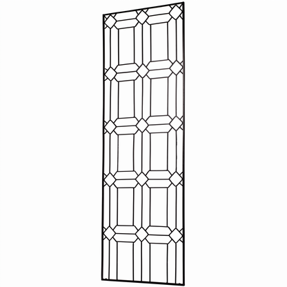 Black diamond garden trellis angled view showing decorative geometric design