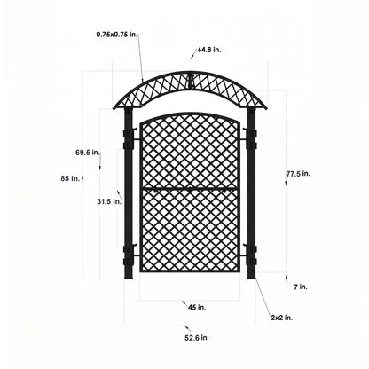 H Potter Savannah Garden Trellis – 85" Large Black Freestanding Screen