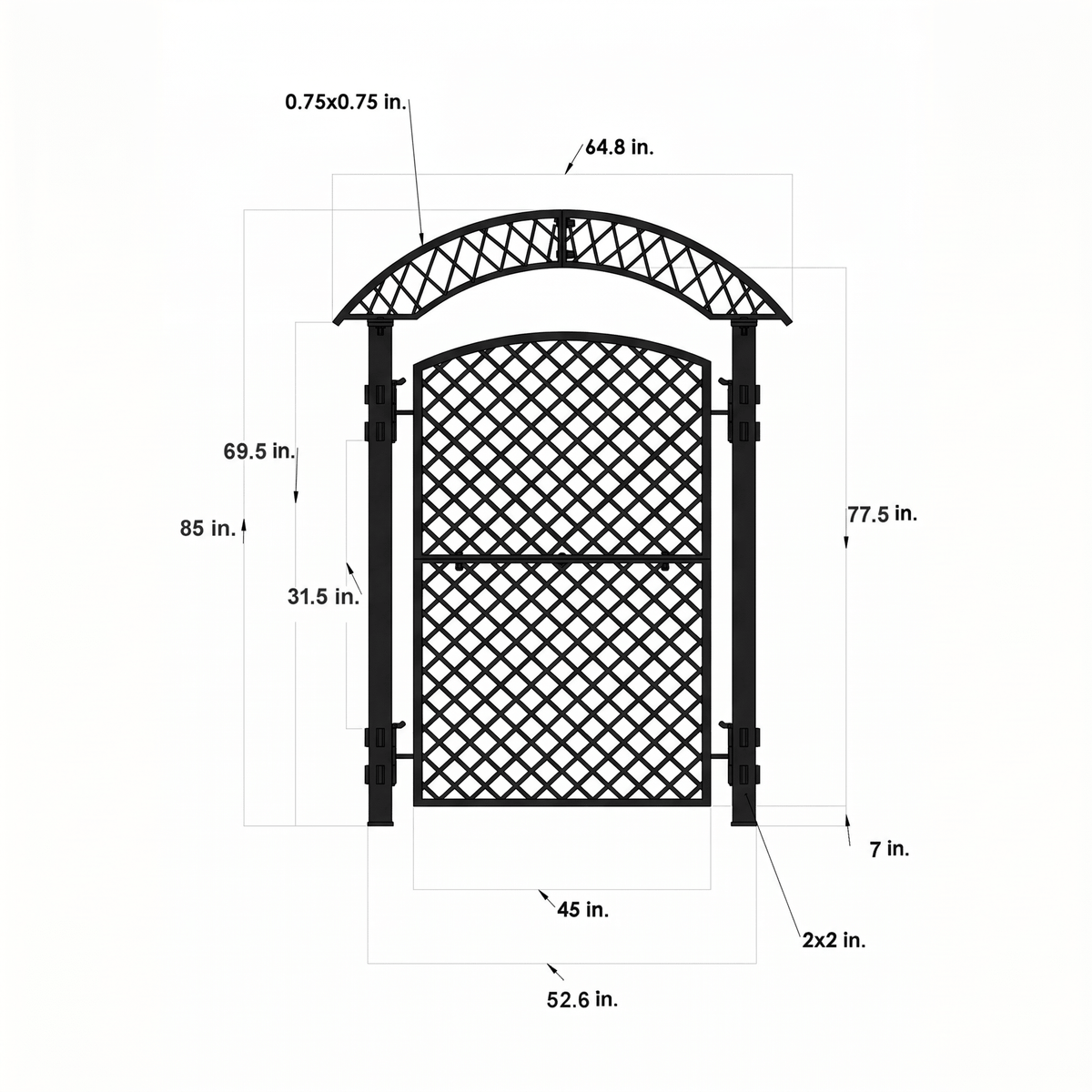 H Potter Trellis Set of 2 – Savannah Black Finish - Iron Garden Screens