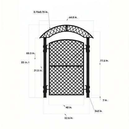 H Potter Trellis Set of 2 – Savannah Black Finish - Iron Garden Screens