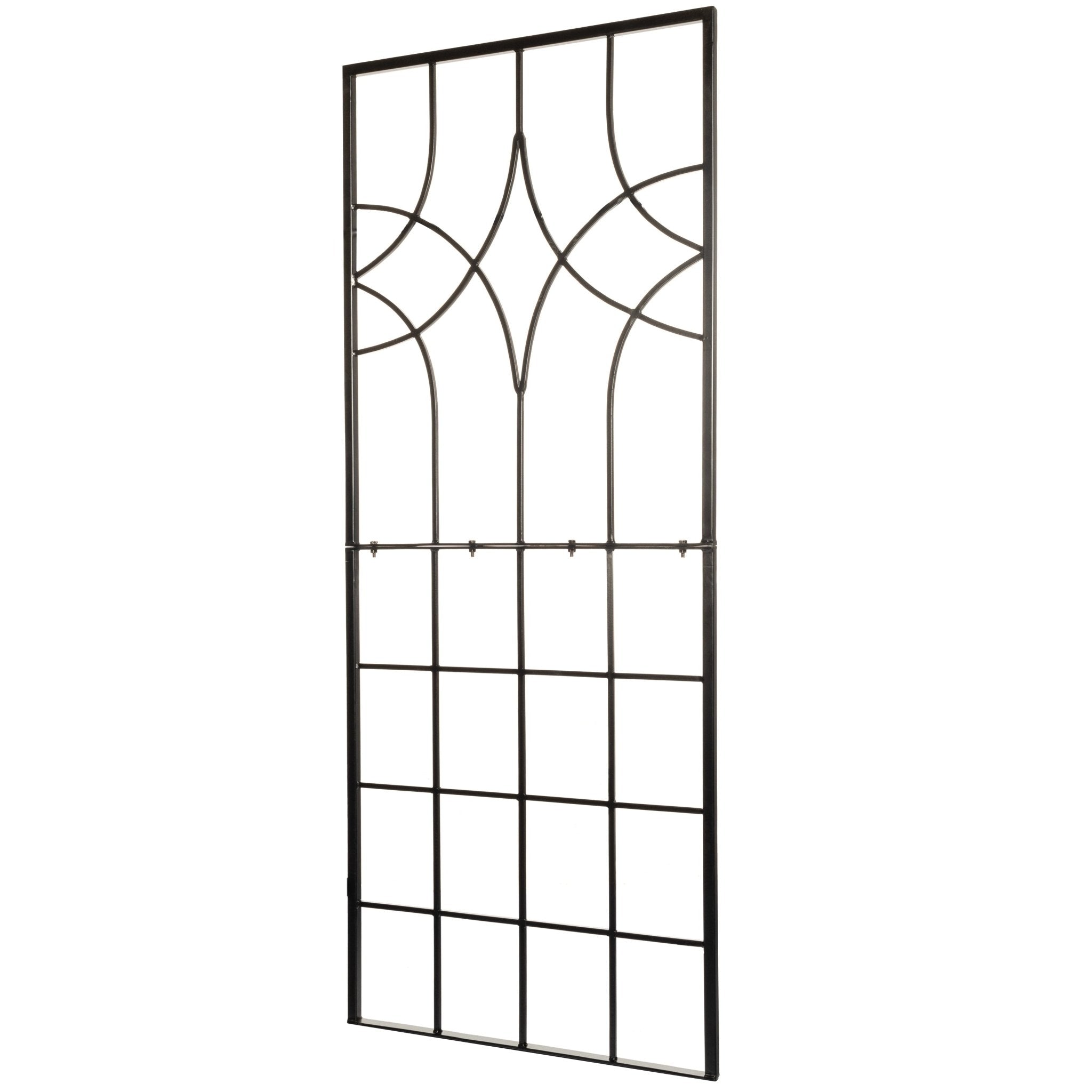 Large Geometric Garden Trellis | 69” Black Trellis for Climbing Plants