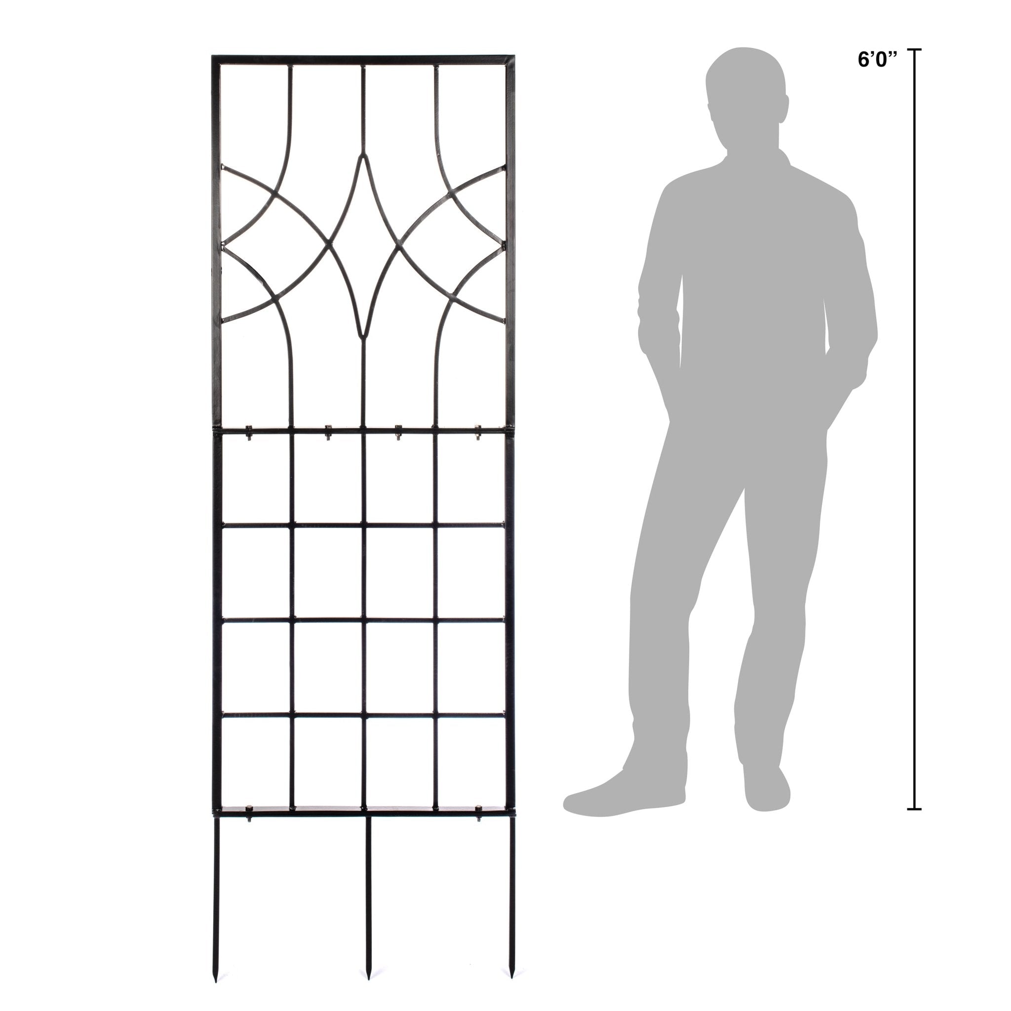Large Geometric Garden Trellis | 69” Black Trellis for Climbing Plants