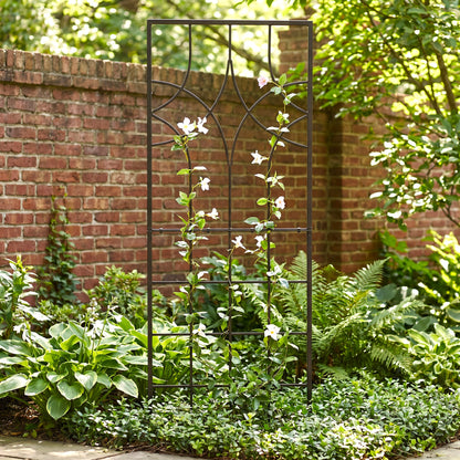 H Potter black trellis garden art