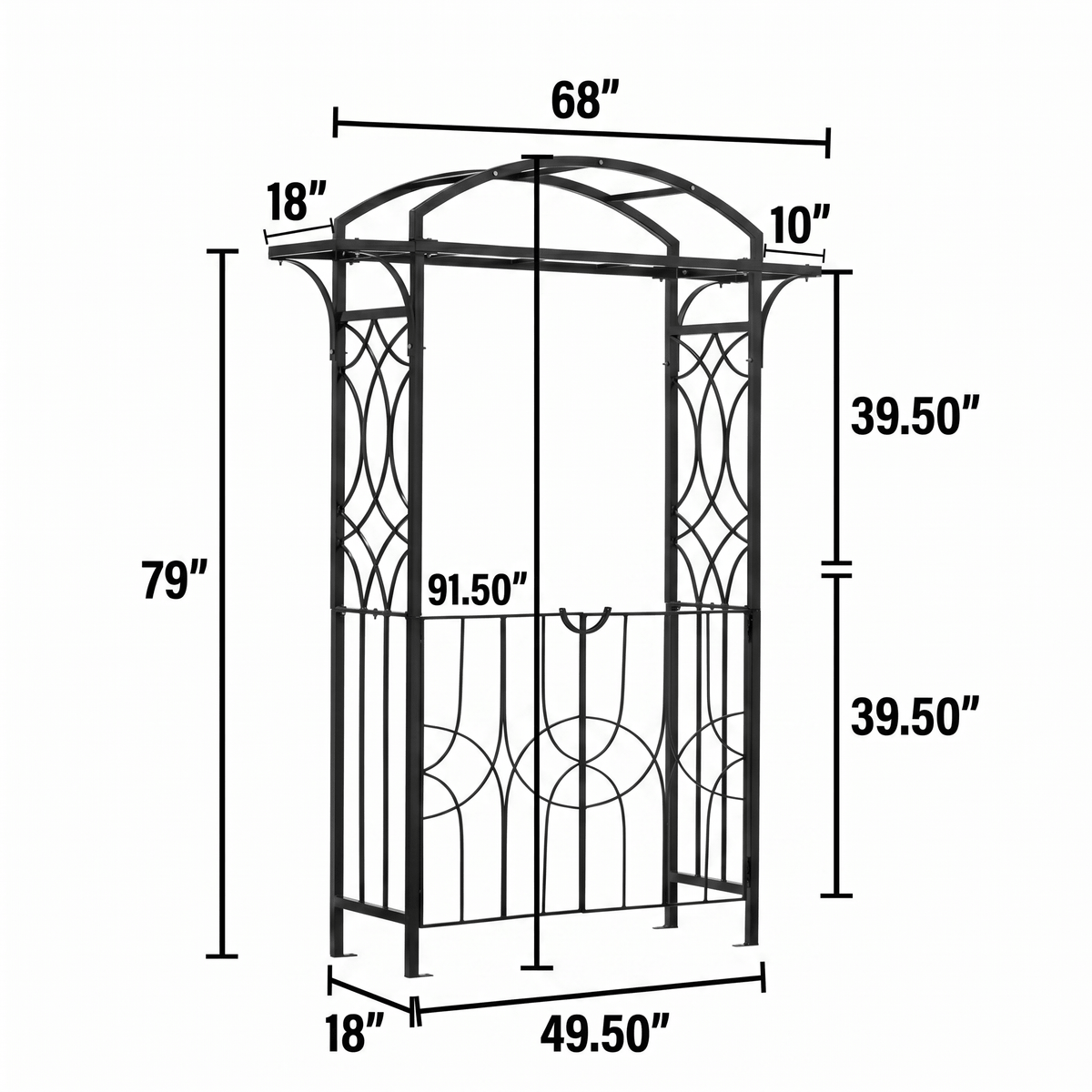 Geometric Garden Arbor Arch Heavy Duty Metal | H Potter