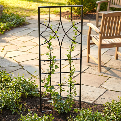 H Potter metal garden trellis on stone patio