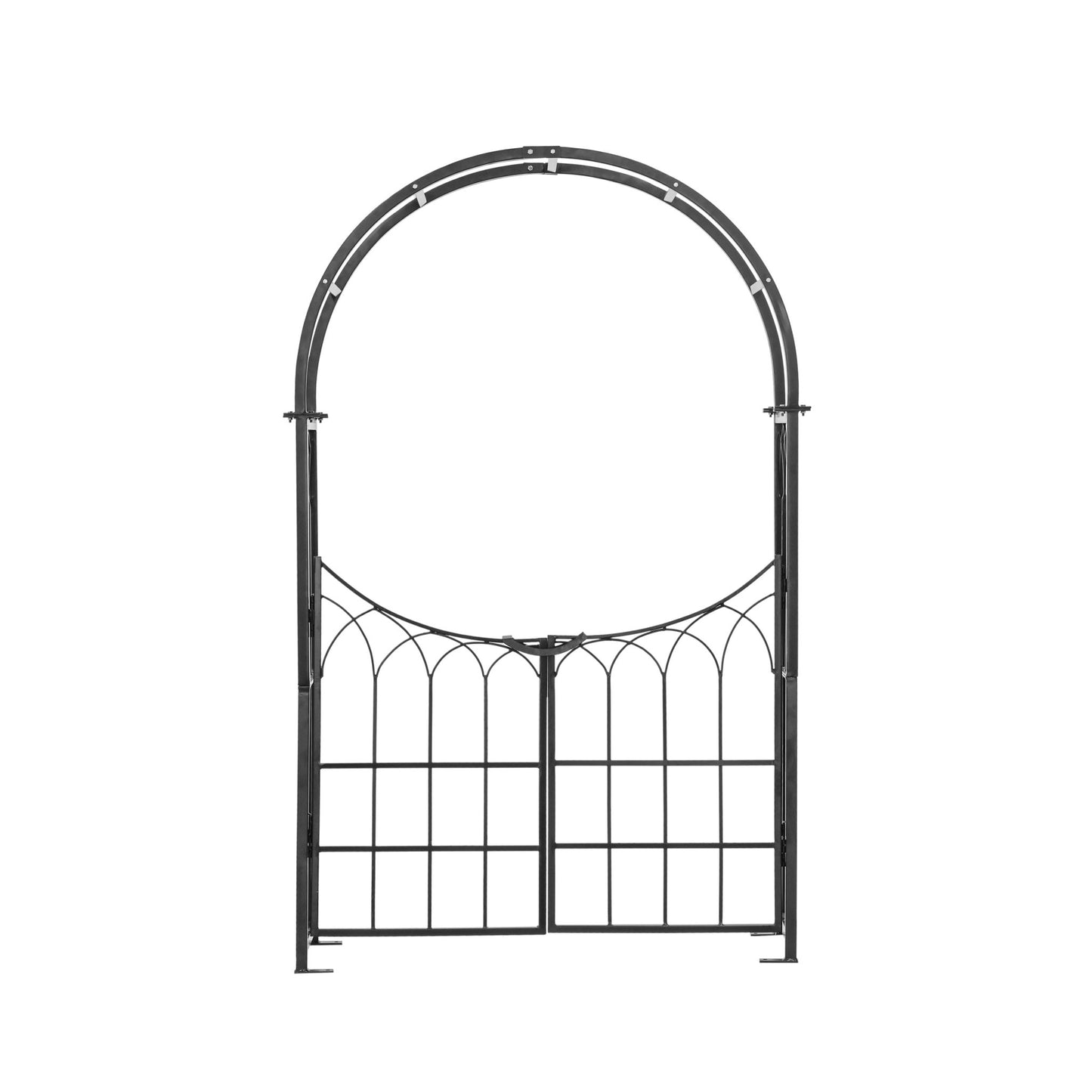 H Potter black metal garden arch on a white background