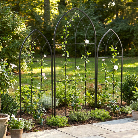 cheap plant trellis H Potter Gothic Garden Trellis Set of 3 – Black Finish