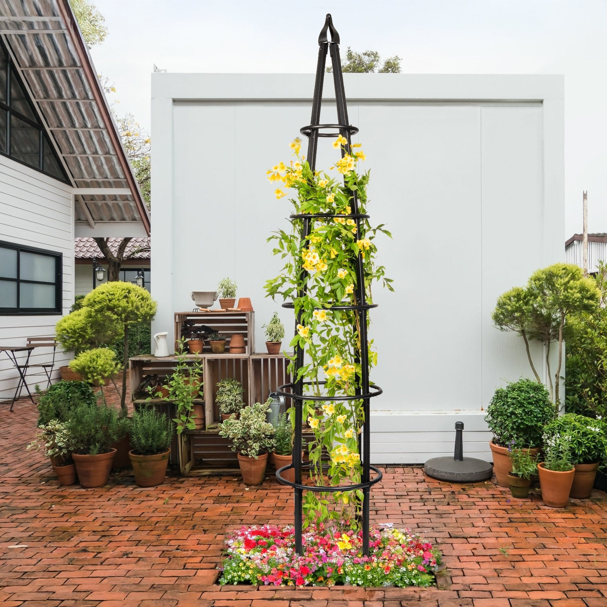 Hanging Trellis Single ハンギングトレリスシングル　庭手入 HONEY JOY 64 in. Metal Garden Trellis Outdoor Plant Support Frame