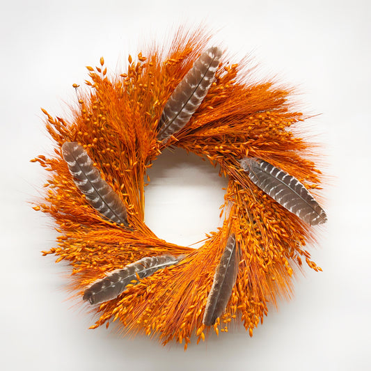 H Potter harvest glow wreath on white