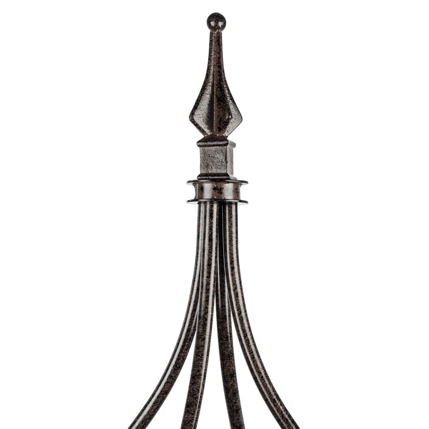 H Potter decorative finial detail on heavy duty metal garden obelisk trellis