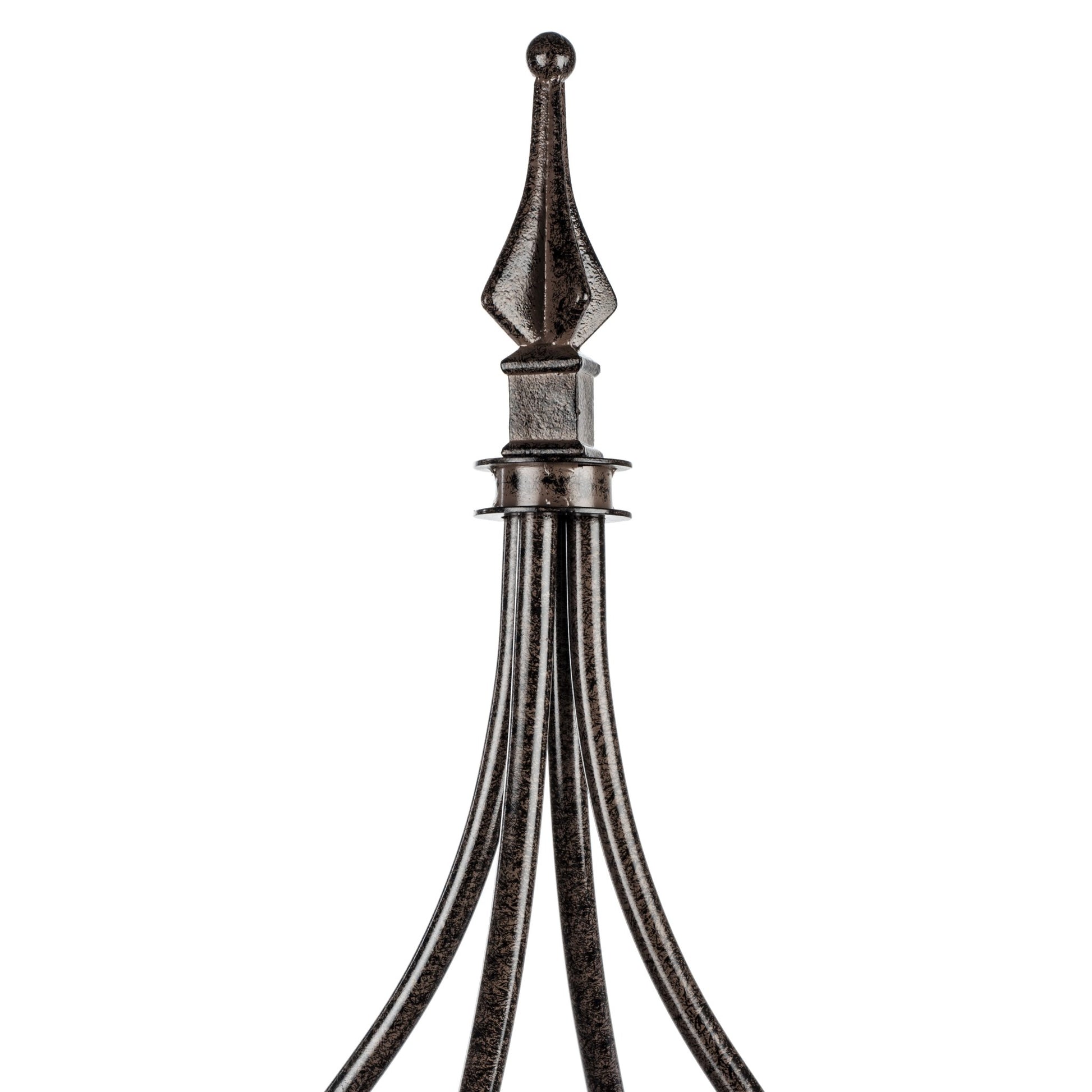 H Potter decorative finial detail on heavy duty metal garden obelisk trellis