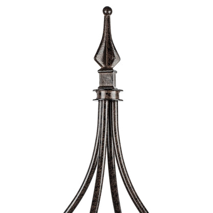 H Potter decorative finial detail on heavy duty metal garden obelisk trellis