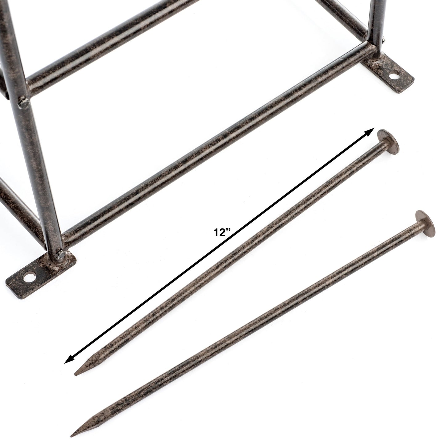 H Potter ground anchor stakes included with heavy duty metal garden obelisk trellis