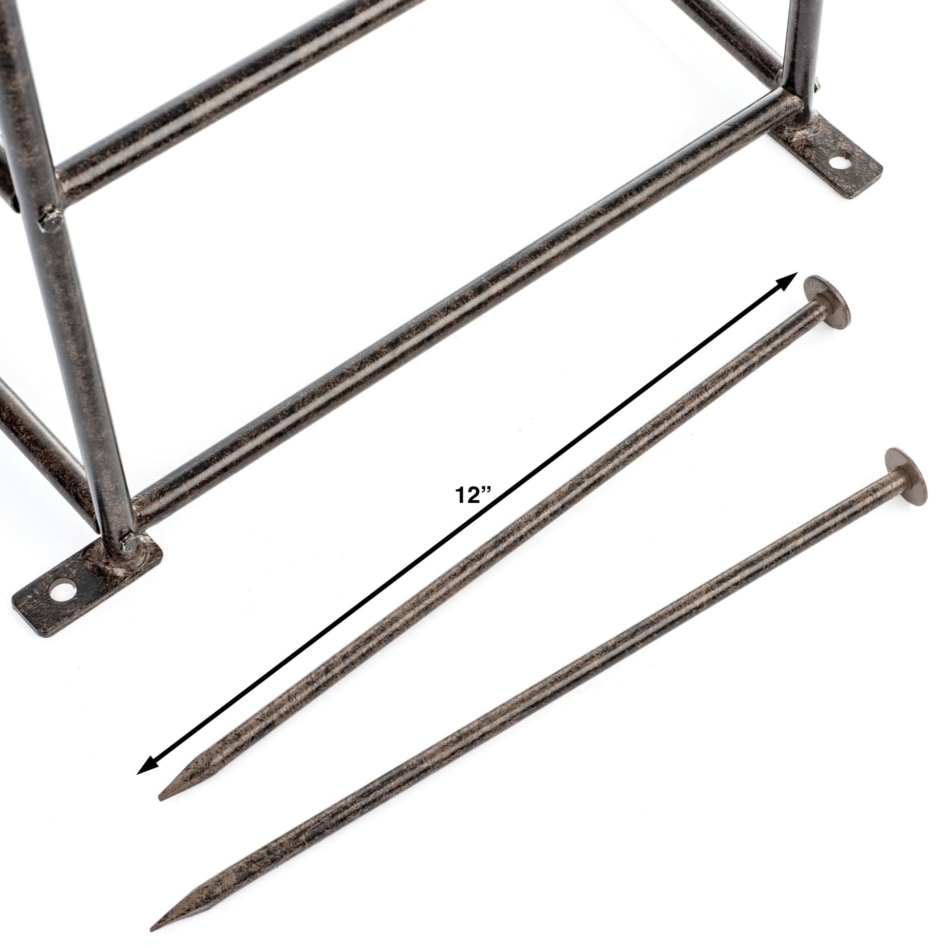 H Potter ground anchor stakes included with heavy duty metal garden obelisk trellis