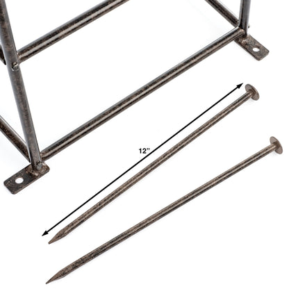 H Potter ground anchor stakes included with heavy duty metal garden obelisk trellis