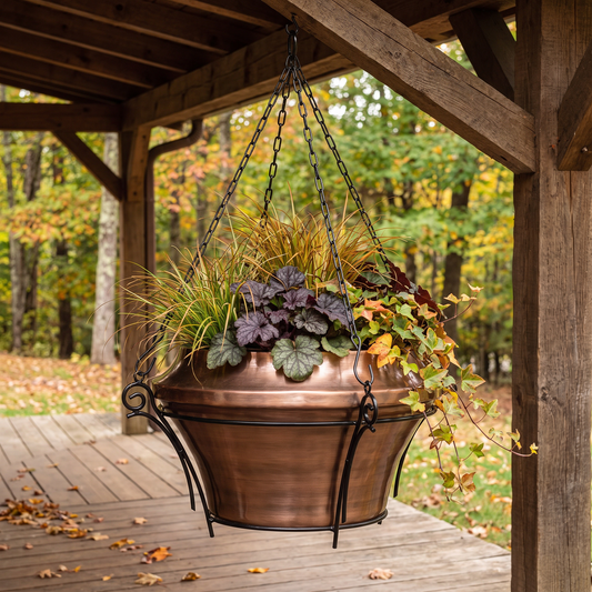 H Potter Heritage Copper Hanging Planter