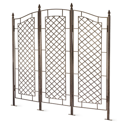 H Potter large trellis screen used as backyard privacy divider and vine support, angle view