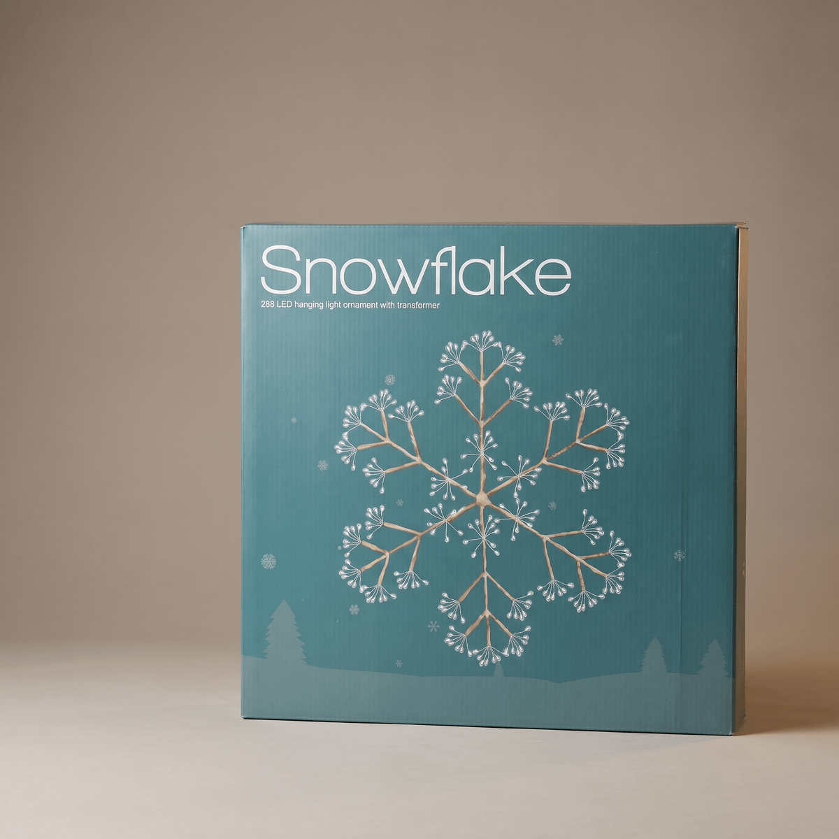h potter hanging champagne crystal snowflake led ornament boxed for gifting