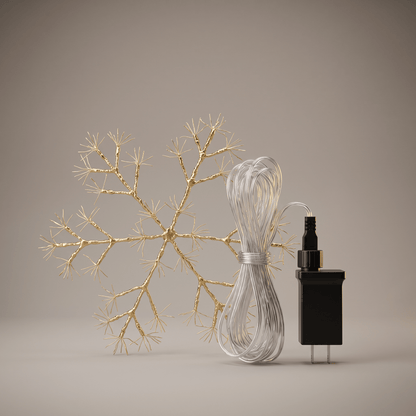 h potter hanging champagne crystal snowflake led ornament with plug in