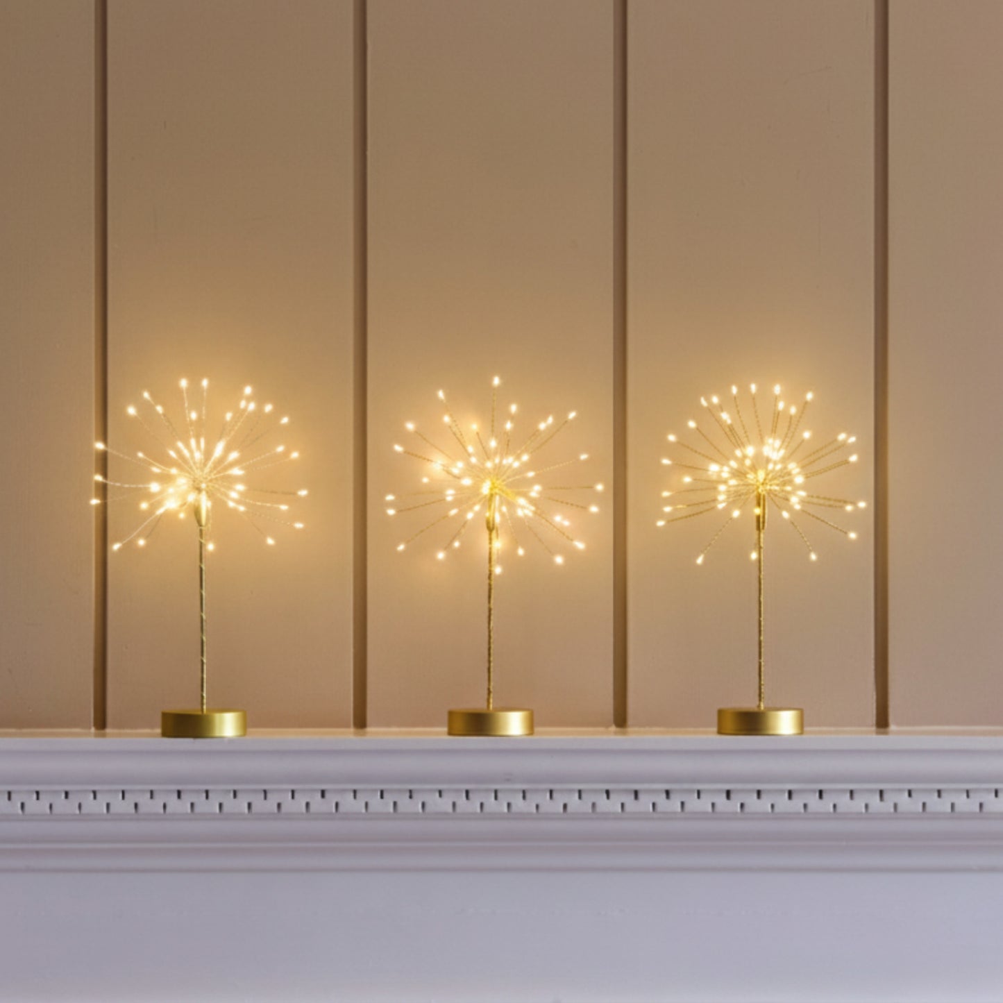 H Potter Mini Starlight Table Light – Gold 60-LED Battery Ornament with Timer