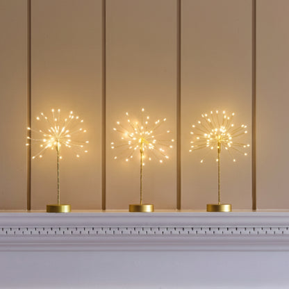 H Potter Mini Starlight Table Light – Gold 60-LED Battery Ornament with Timer